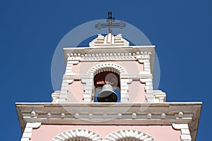 Belfry of a church at the north of Corfu, Greece