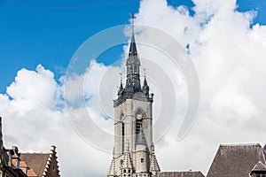 The belfry French: beffroi of Tournai, Belgium