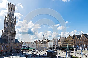 Belfry in the Grote Markt in Bruges, Belgium