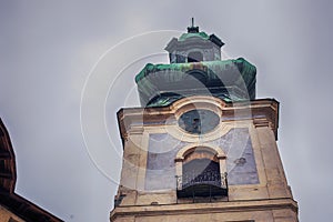 Belfry in historic centre of Banska Stiavnica,Slovakia.