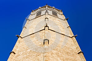 The belfry, known as Micalet, of the Saint Mary`s Cathedral in Valencia, Spain