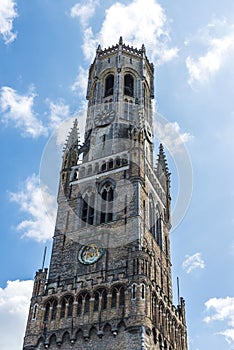 Belfry in the medieval city of Bruges, Belgium