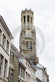 Belfry in the medieval city of Bruges, Belgium