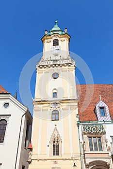 Belfry (1370) of Old Town Hall in Bratislava, Slovakia