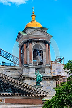 Belfry of Saint Isaac`s Cathedral Isaakievskiy Sobor in St. Petersburg, Russia