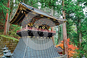 Belfry (Shoro) at Taiyuinbyo Shrine in Nikko, Japan