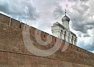 The belfry of St. Sophia Cathedral. Veliky Novgorod.