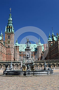 Belfry Tower and Neptunes Fountain at Frederiksborg Castle photo