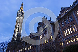 Belfry of the Town Hall in Lille in France