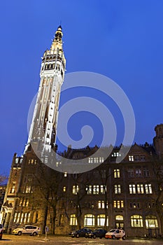 Belfry of the Town Hall in Lille in France