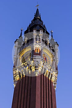 Belfry of the Town Hall at Place du Soldat Inconnu in Calais