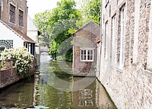 Belgian Bruges old houses on the canal