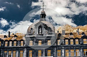 Belgian classic architecture view in infra-red colors