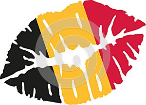 Belgian flag kiss