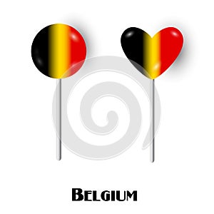 Belgian flag lollipop lollypop candies.