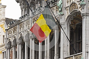 A Belgian flag waving in Brussels