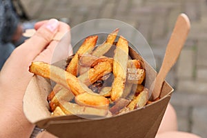 Belgian fries street food