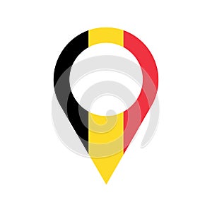 Belgian location pin, gps marker, made in Belgium symbol, find us vector sign