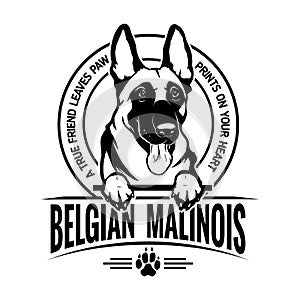 Belgian Malinois Dog Happy Face Paw Puppy Pup Pet Clip Art K-9 Cop Police Logo SVG PNG Clipart Vector Cricut Cut Cutting