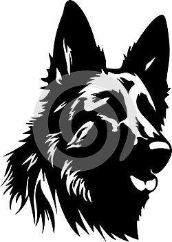 Belgian Tervuren Black Silhouette Generative Ai