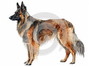 Belgian Tervuren watercolor isolated on white background