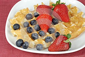 Belgian waffle with berries