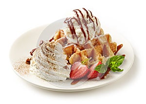 Belgian waffle dessert