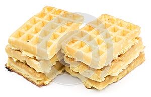 Belgian Waffle isolated on white