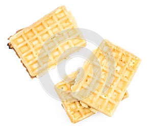 Belgian Waffle isolated on white