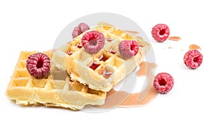 Belgian Waffle isolated on white