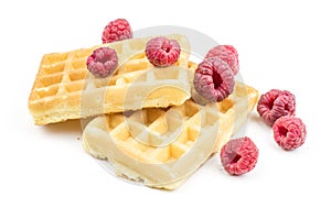 Belgian Waffle isolated on white