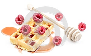 Belgian Waffle isolated on white