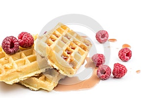 Belgian Waffle isolated on white