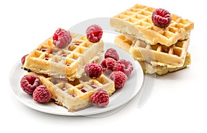 Belgian Waffle isolated on white