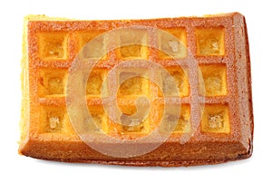 Belgian waffle isolated on white background