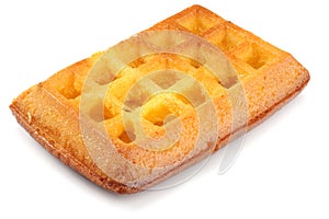 Belgian waffle isolated on white background photo