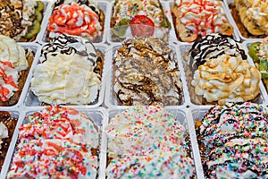 Belgian waffles in bakery