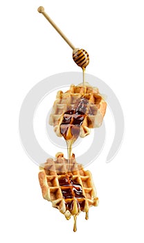 Belgian waffles isolated on white