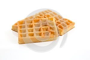 Belgian waffles isolated on a white background