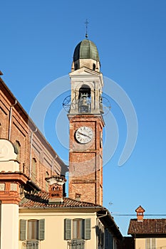 Belgioioso village Po Valley rural village characteristic detail Italy church houses