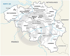 Belgium administrative and political vector map