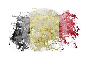 Belgium, Belgian flag background painted on white paper with watercolor