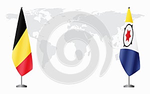 Belgium and Bonaire flags for official meeting