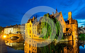 Belgium, Brugge, European town with river channels