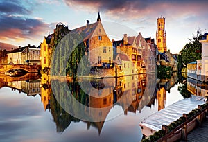 Belgium - Brugge, Rozenhoedkaai with Perez de Malvenda house and