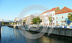 Belgium, Brussels, Pont des Hospices, view of the canal Bruxelles-Charleroi