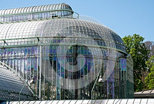 Belgium, Brussels. The Royal Greenhouses at Laeken, made up of a complex of a number of greenhouses.