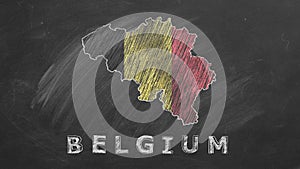 Belgium. Chalk drawn and animated illustration.