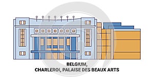 Belgium, Charleroi, Palaise Des Beaux Arts travel landmark vector illustration