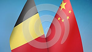 Belgium and China two flags